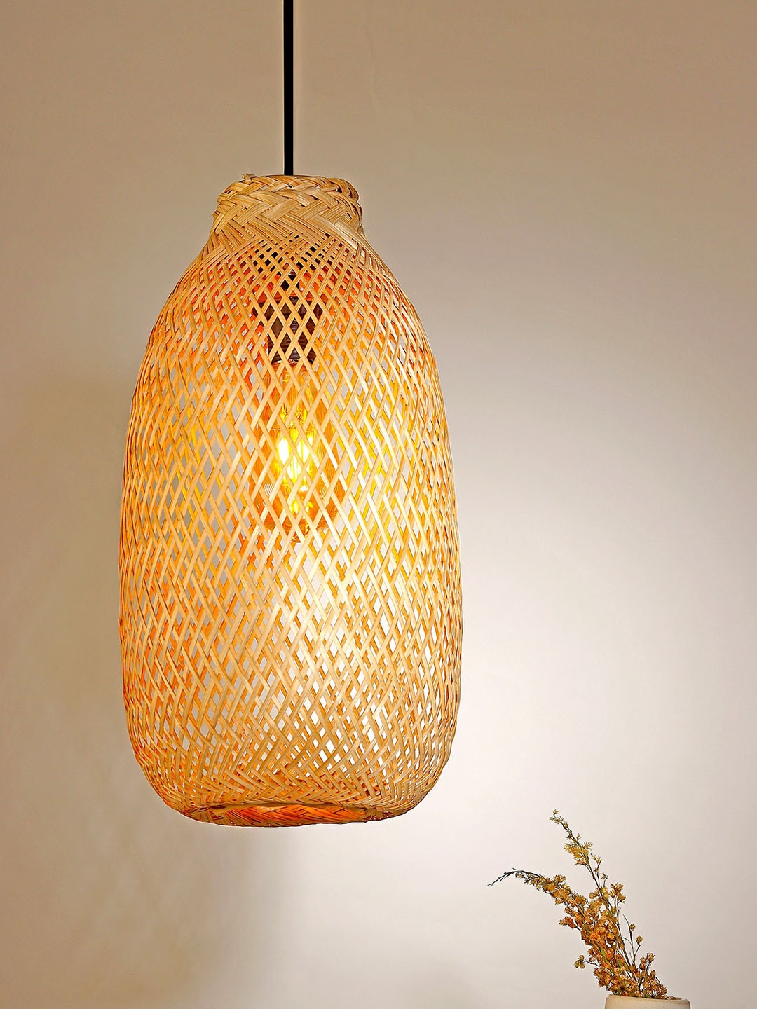 

HABERE INDIA Beige Bamboo Pendant Lamp Shade