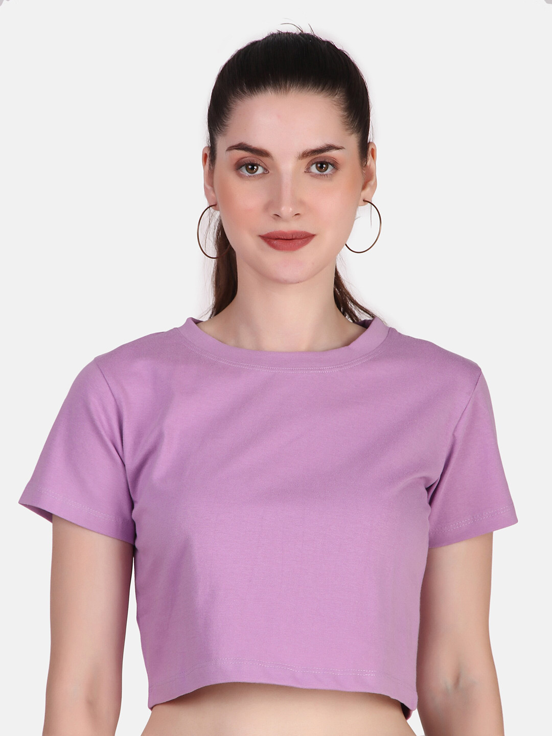 

Jollify Round Neck Regular Sleeves Pure Cotton T-shirt, Lavender