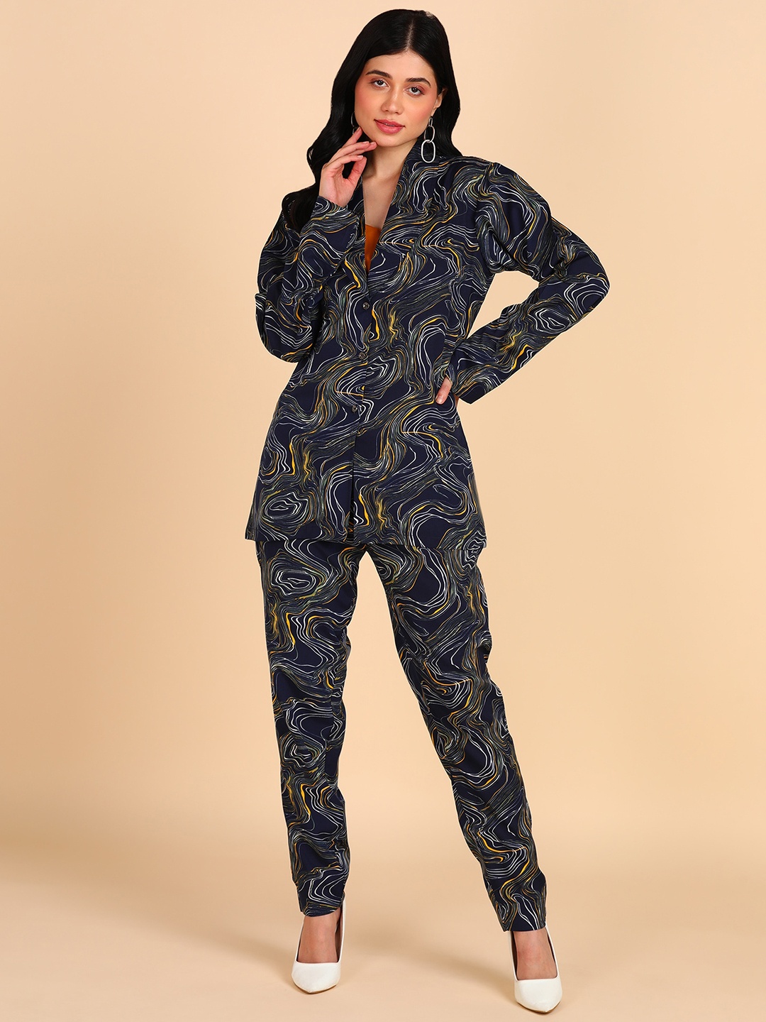 

Rudraaksha Creations Abstract Printed Co-Ords, Blue