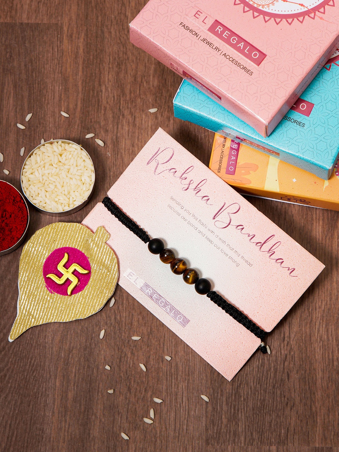 

EL REGALO Beaded Rakhi, Black