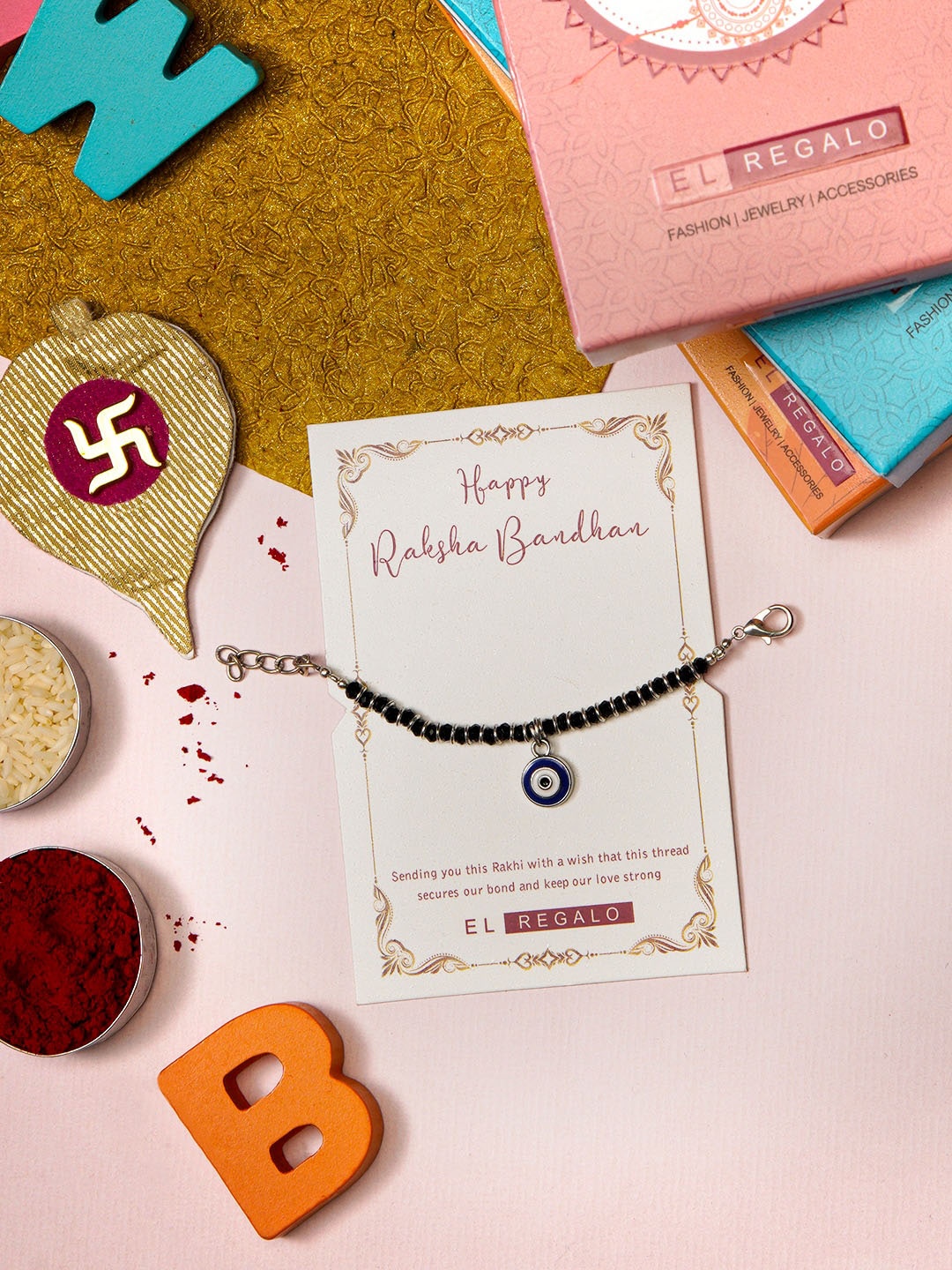 

EL REGALO Baby Evil Eye Nazaria Rakhi, Black