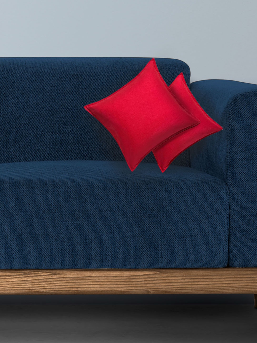 

CHRONEX Red 2-Pieces Cotton Square Cushion Covers