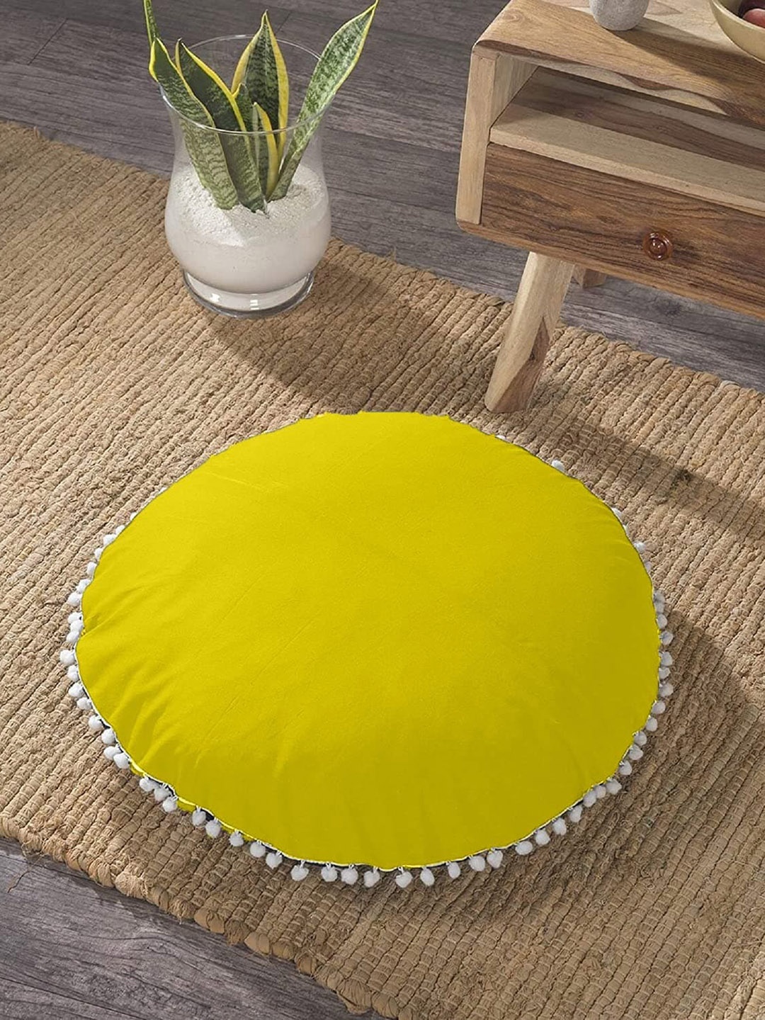 

CHRONEX Green 2-Pieces Velvet Round Cushion Covers