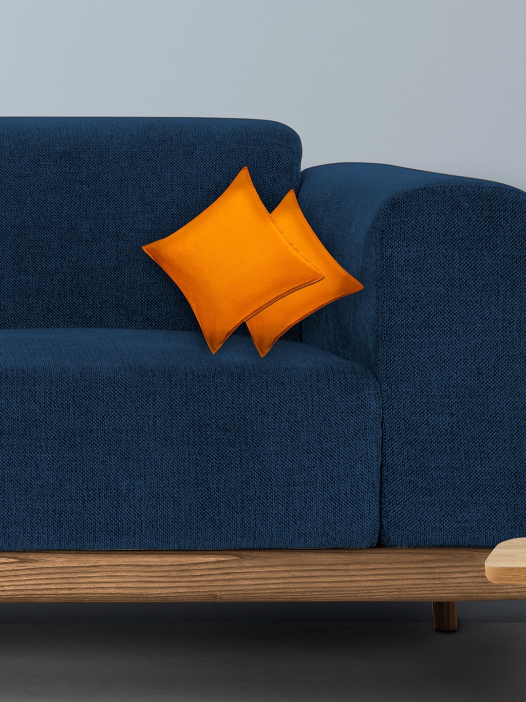 

CHRONEX Orange Coloure 2 Pieces Cotton Square Cushion Covers