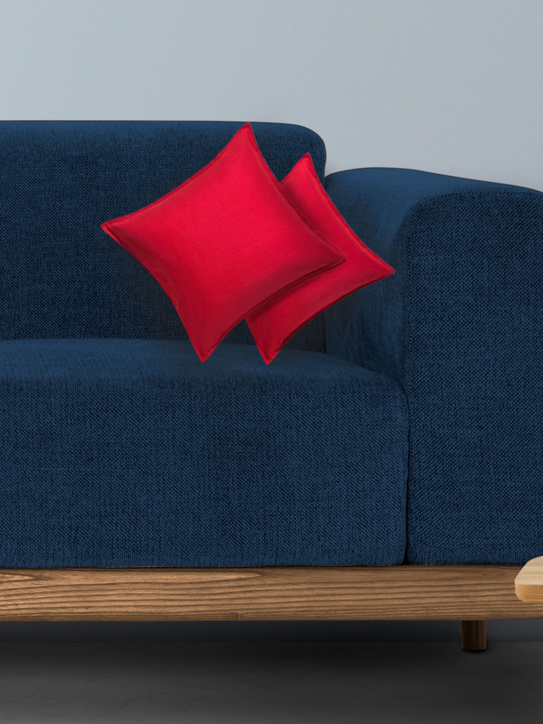 

CHRONEX Red 2-Pieces Cotton Square Cushion Covers
