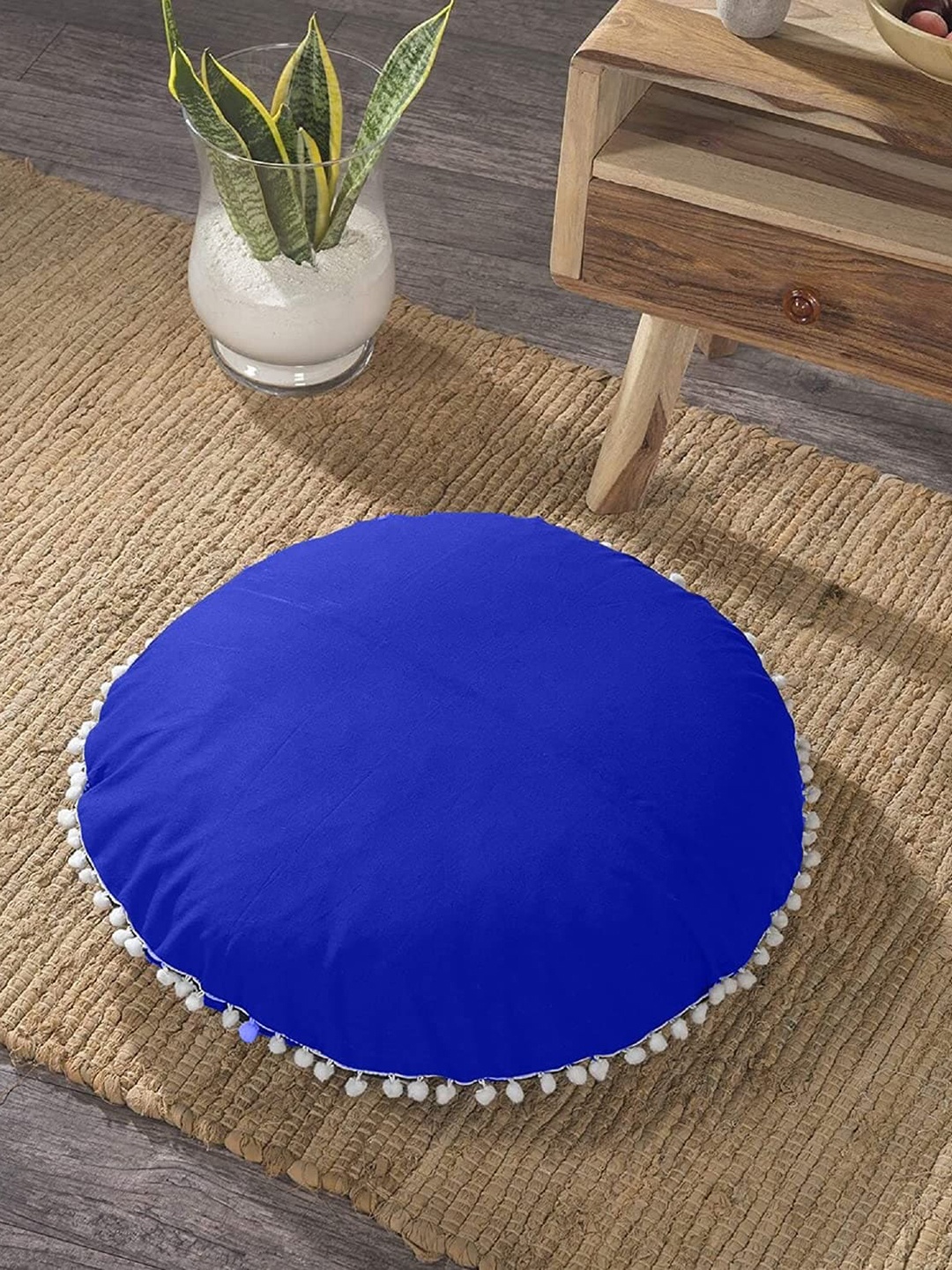 

CHRONEX Blue 2-Pieces Round Velvet Cushion Covers