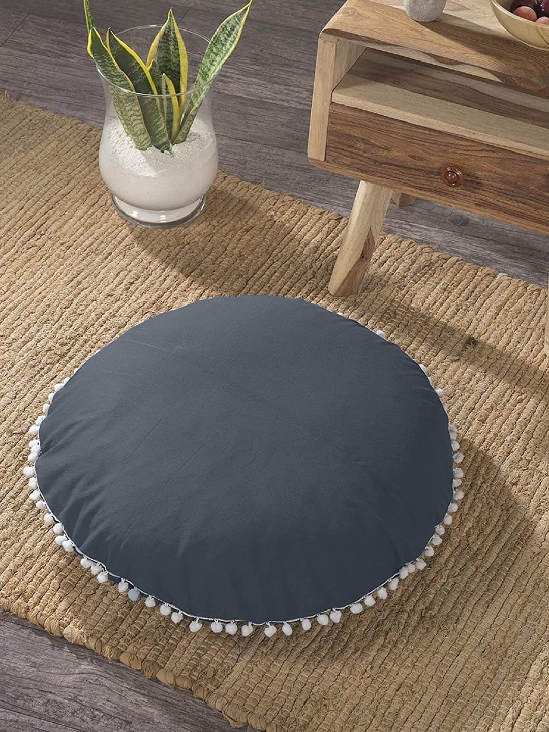 

CHRONEX Grey 2 Pieces Round Velvet Pillow Covers