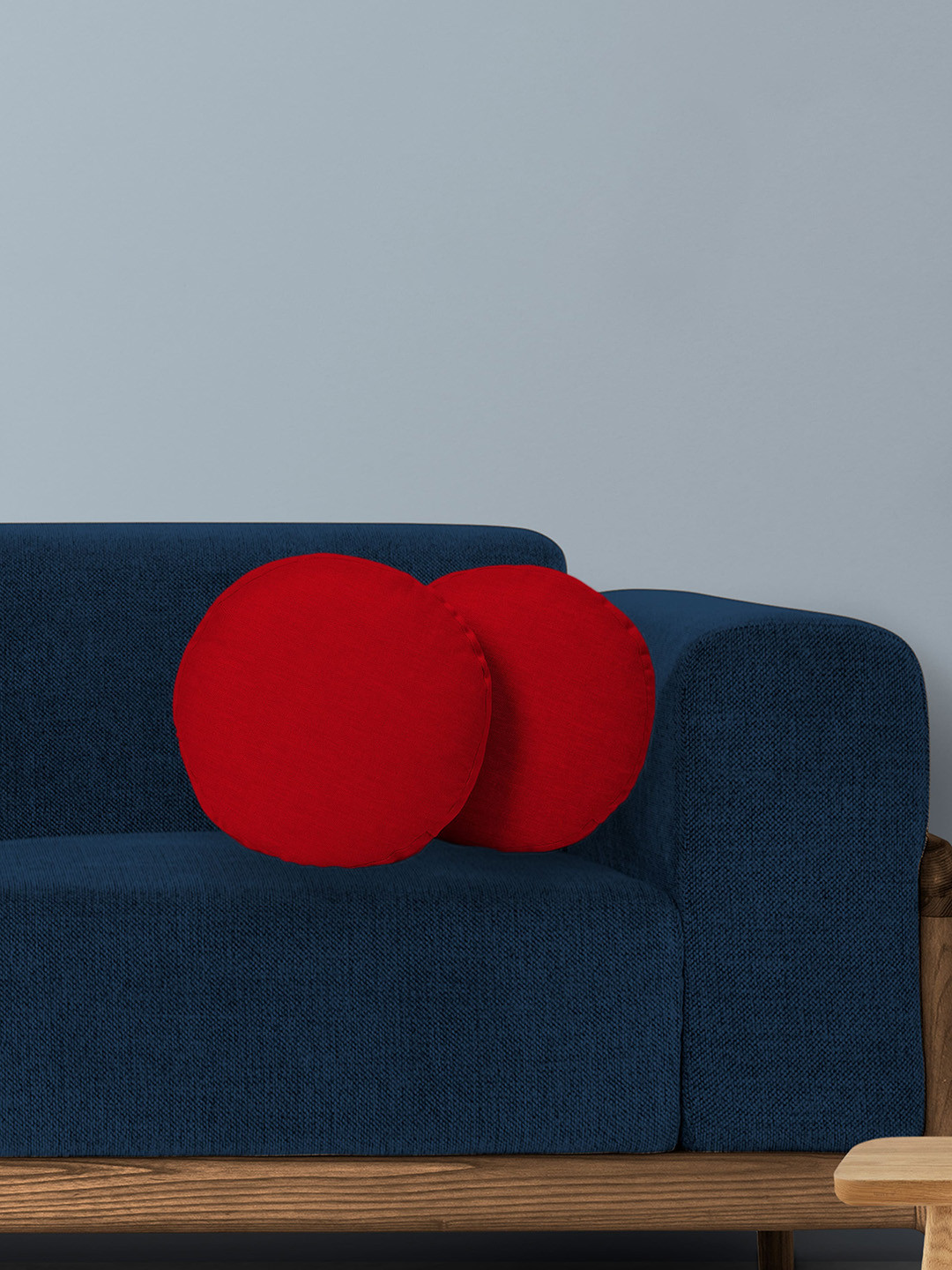 

CHRONEX Red 2 Pieces Round Pure Cotton Pillow Covers