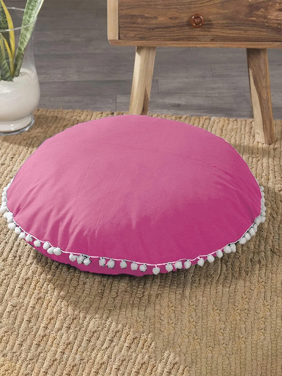 

CHRONEX Pink 2 Pieces Round Velvet Pillow Covers