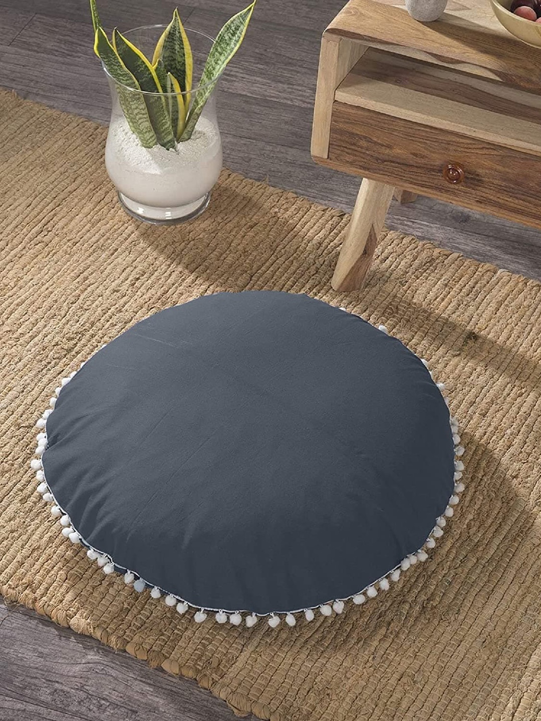 

CHRONEX Grey 2 Pieces Round Velvet Pillow Covers