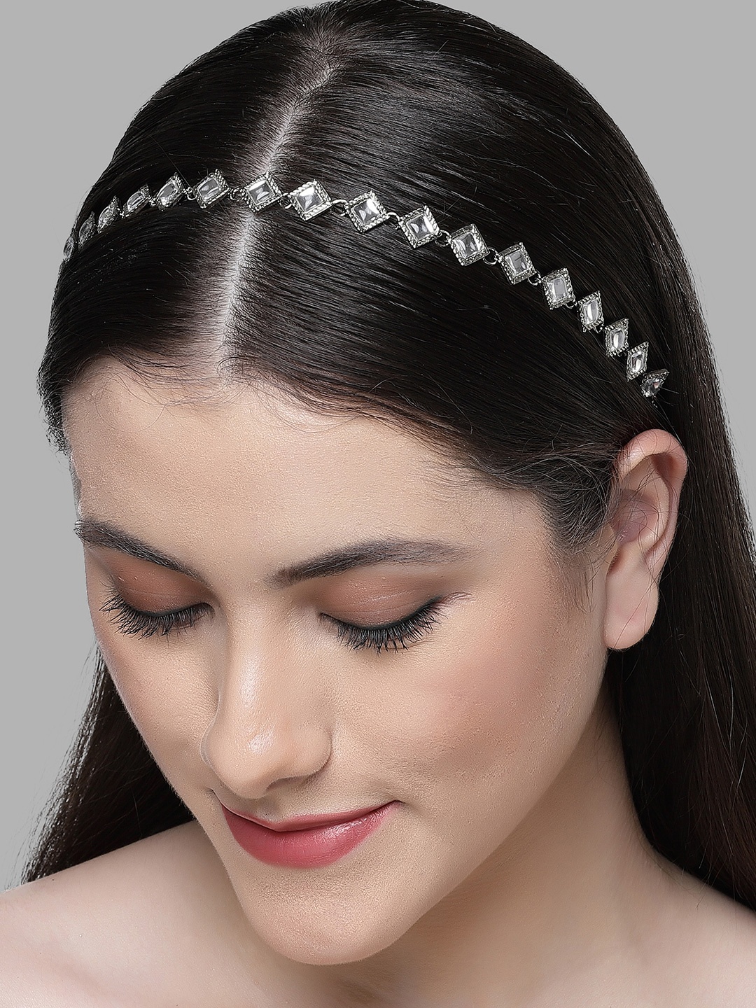 

KARATCART Kundan Embellished Hairband, Silver