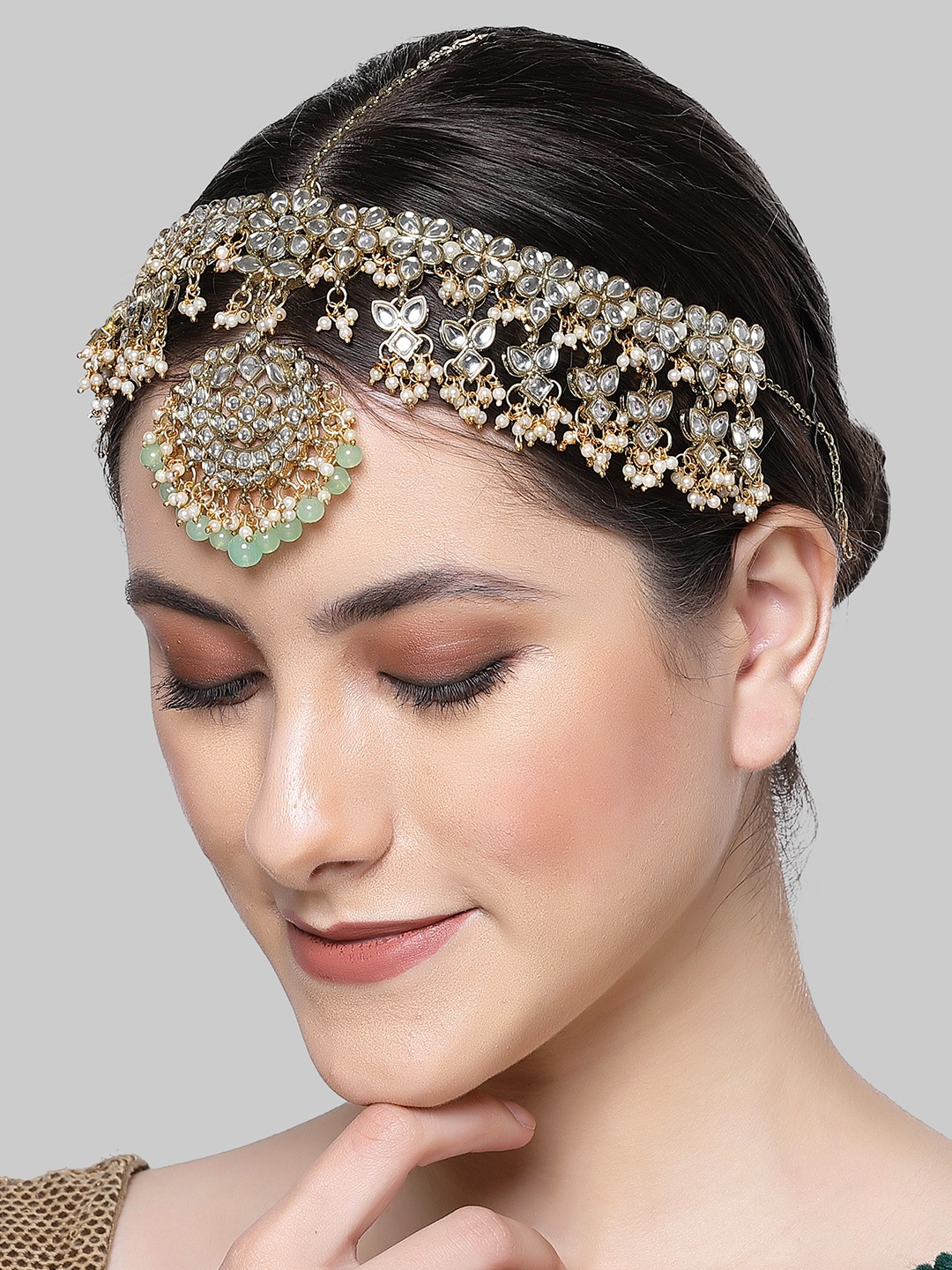 

KARATCART Gold-Plated Kundan-Studded Matha Patti