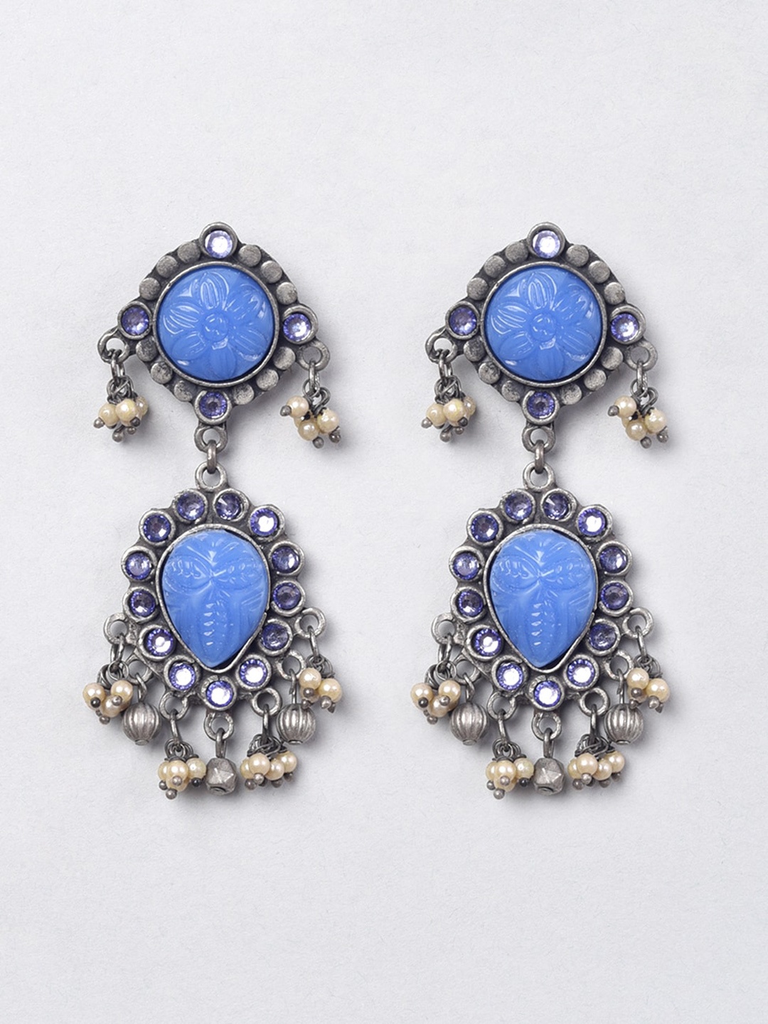 

phuljhadi Silver-Plated Contemporary Drop Earrings