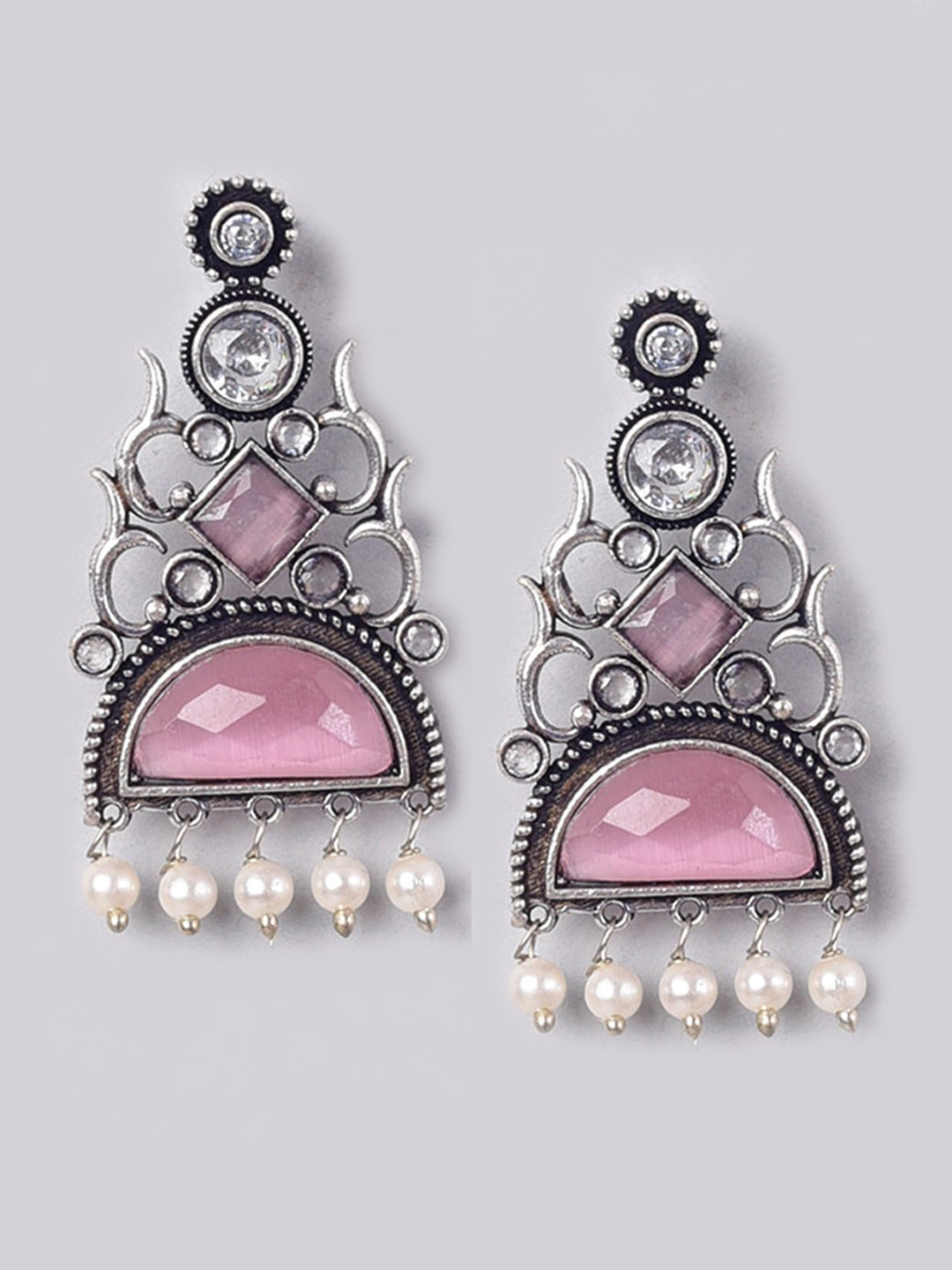 

phuljhadi Silver-Plated Contemporary Drop Earrings