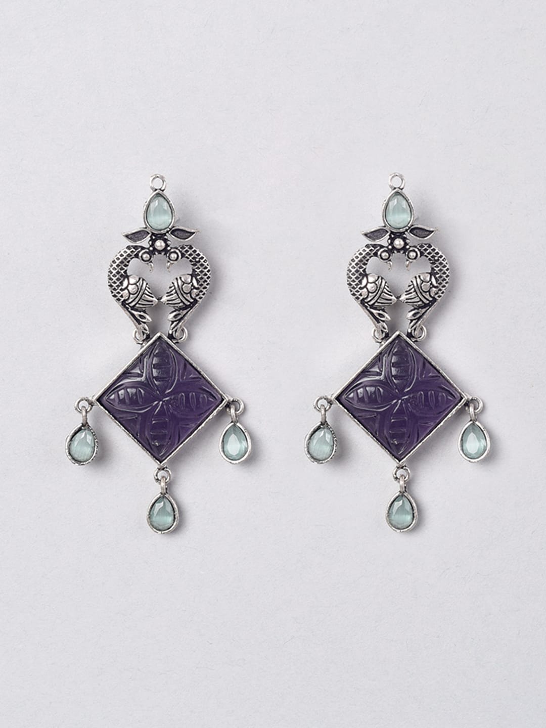 

phuljhadi Silver-Plated Contemporary Drop Earrings