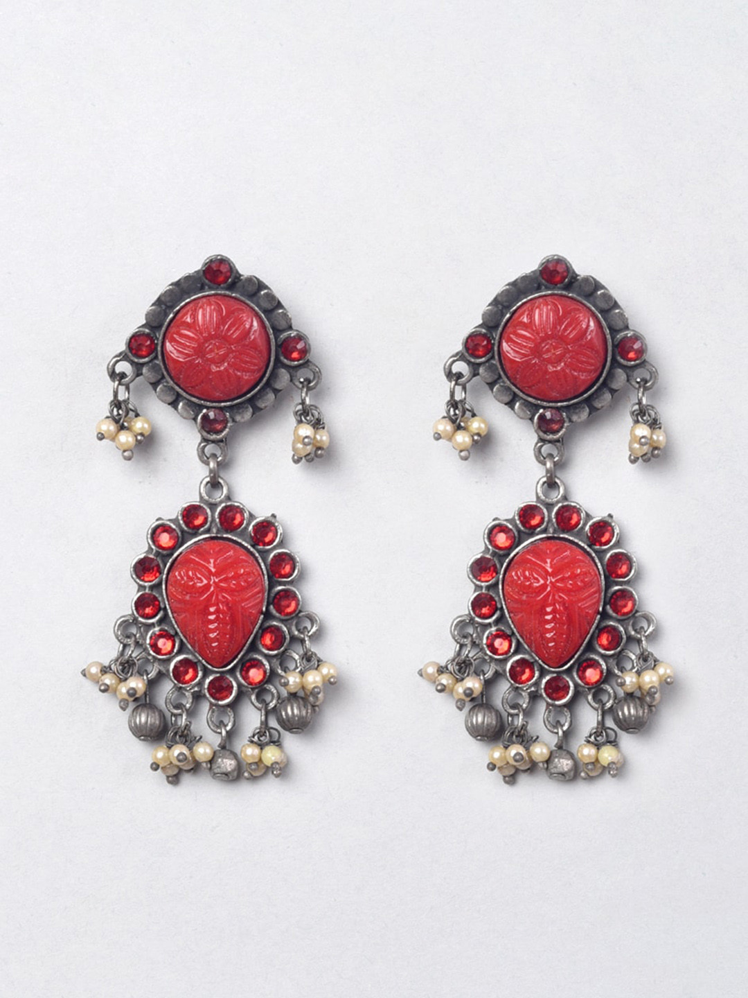

phuljhadi Silver-Plated Contemporary Jhumkas Earrings