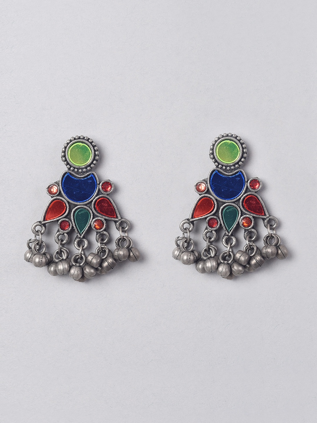 

phuljhadi Silver-Plated Contemporary Drop Earrings