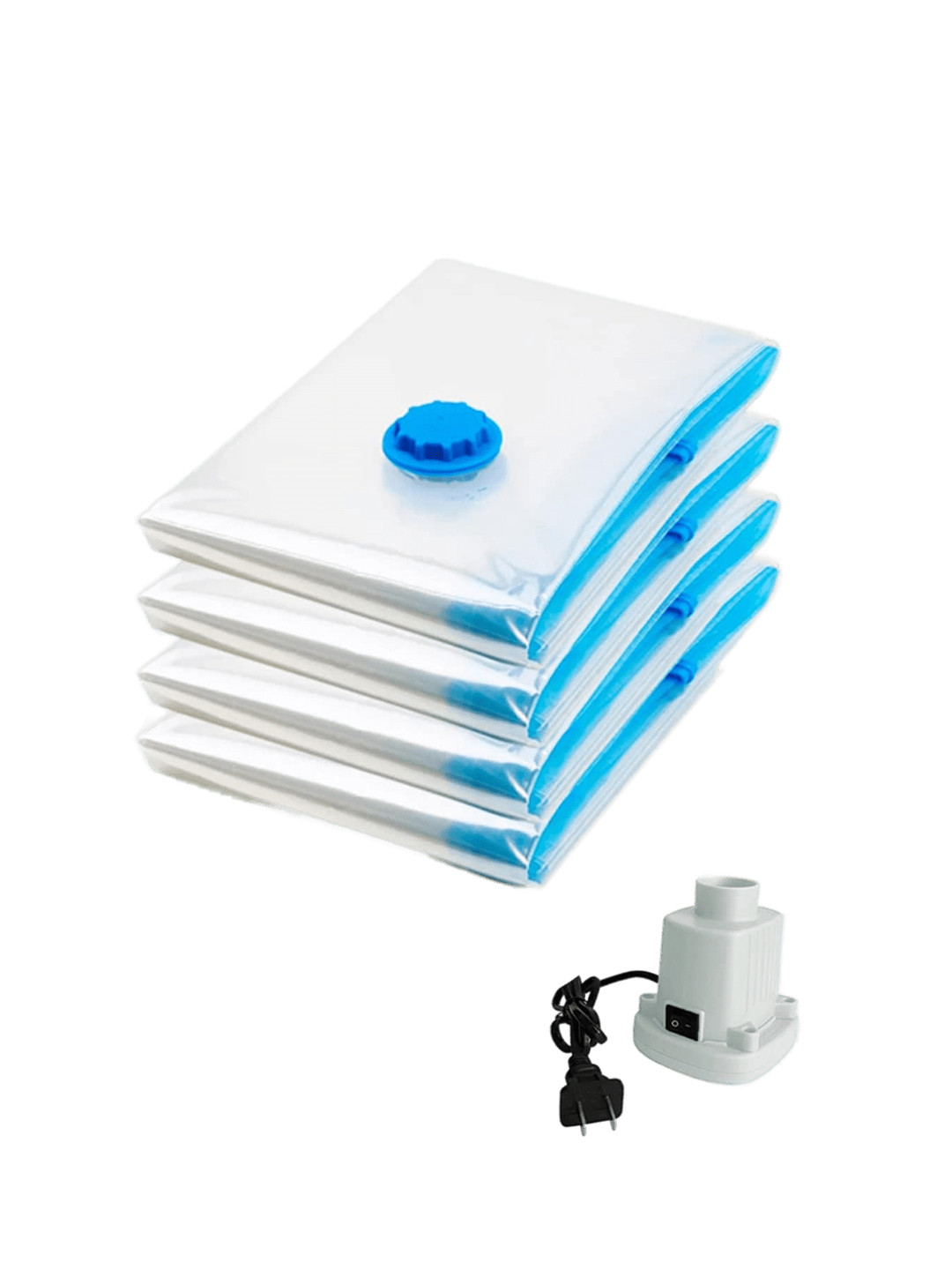 

YouBella 3 Pcs Vacuum Space Saver Storage Bag with Electric Air Pump, White