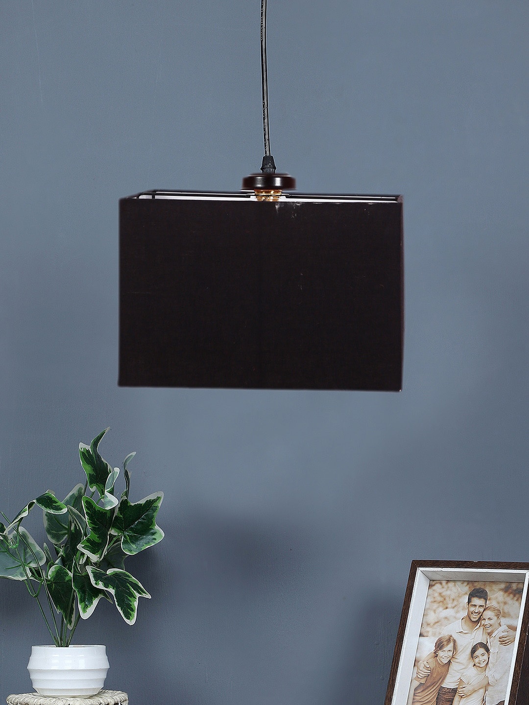 

Devansh Black Cotton Square Hanging Lamp