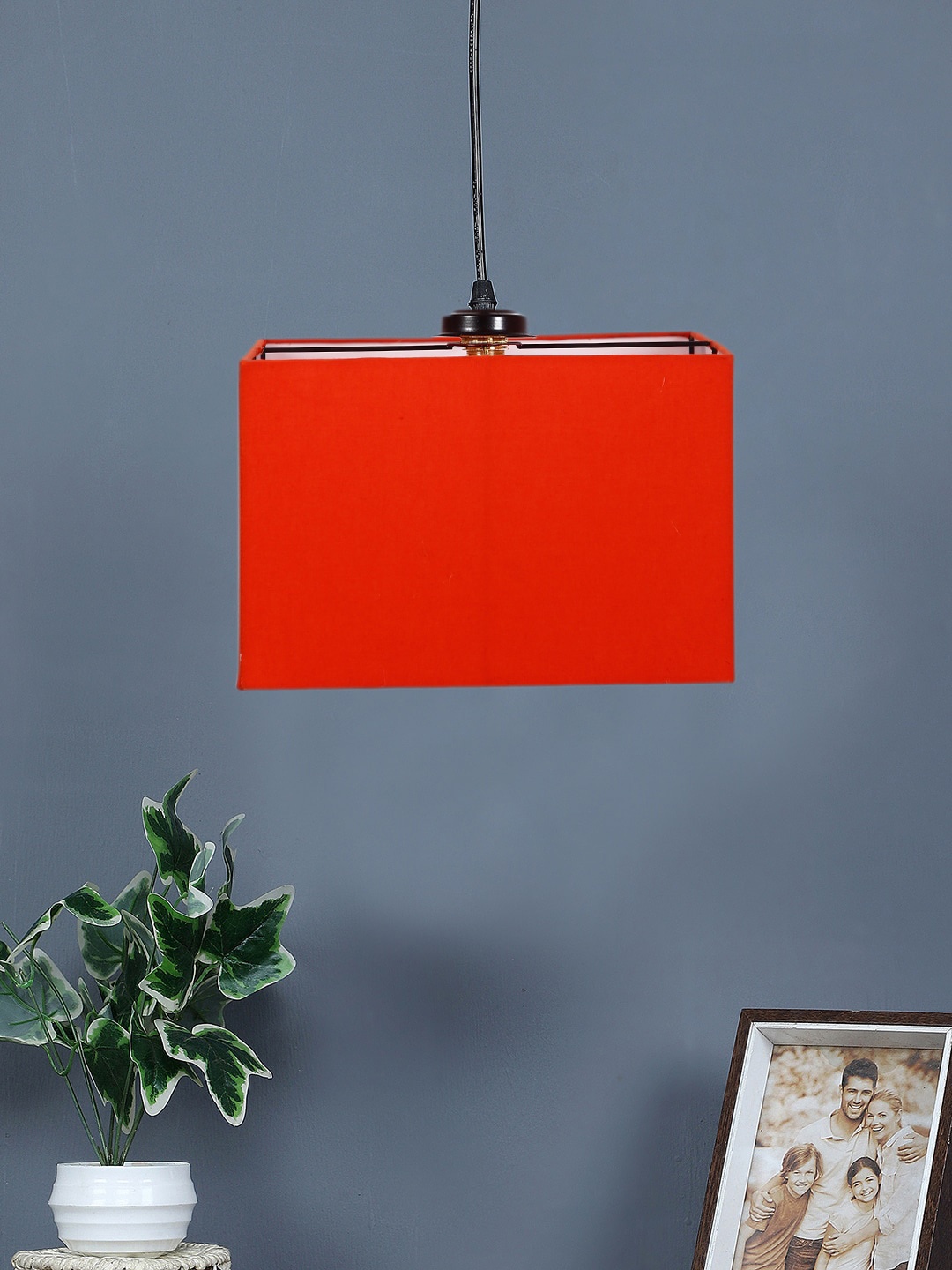 

Devansh Orange Cotton Square Hanging Lamp