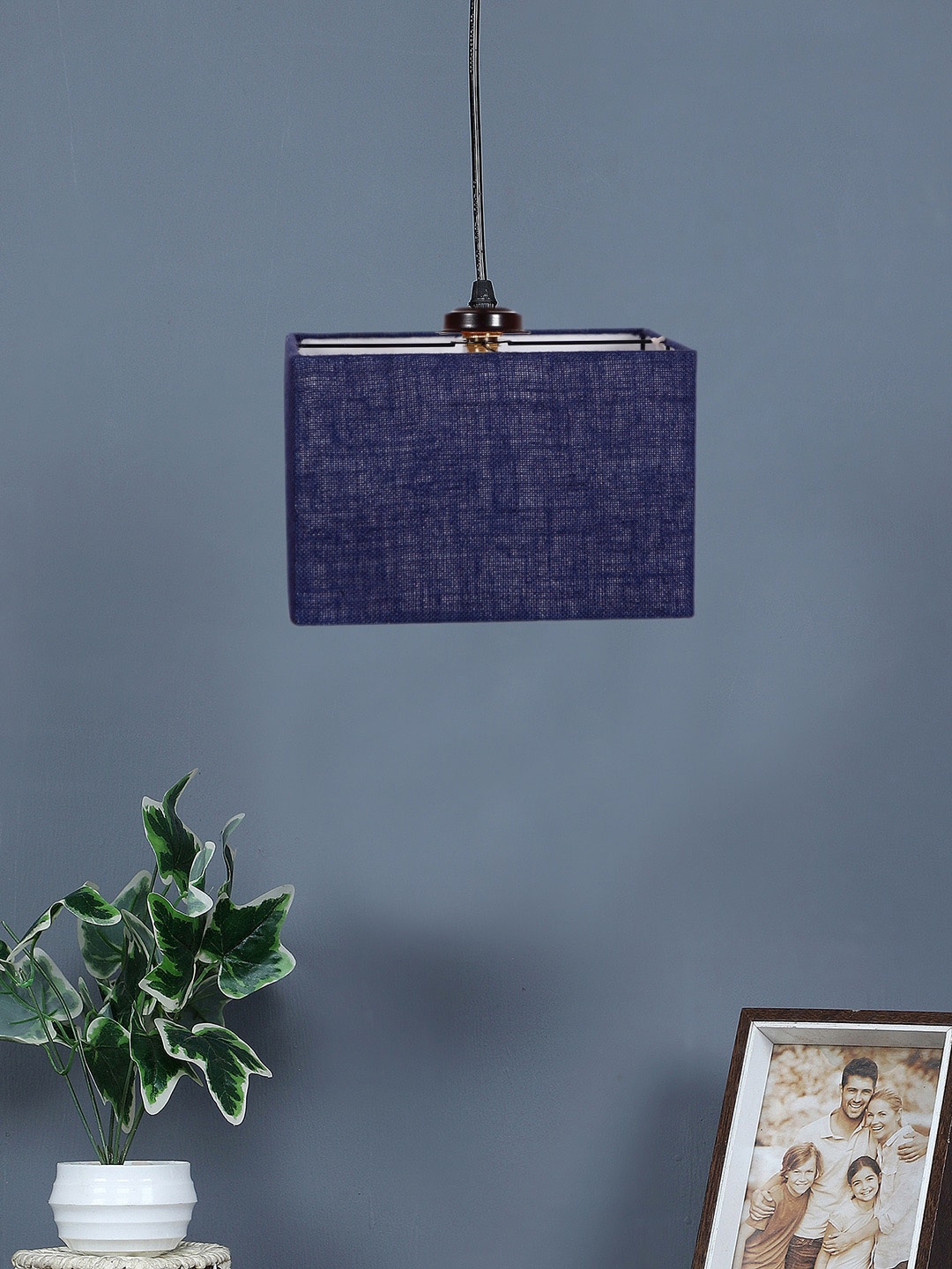 

Devansh Blue Square Jute Hanging Pendant Ceiling Lamp