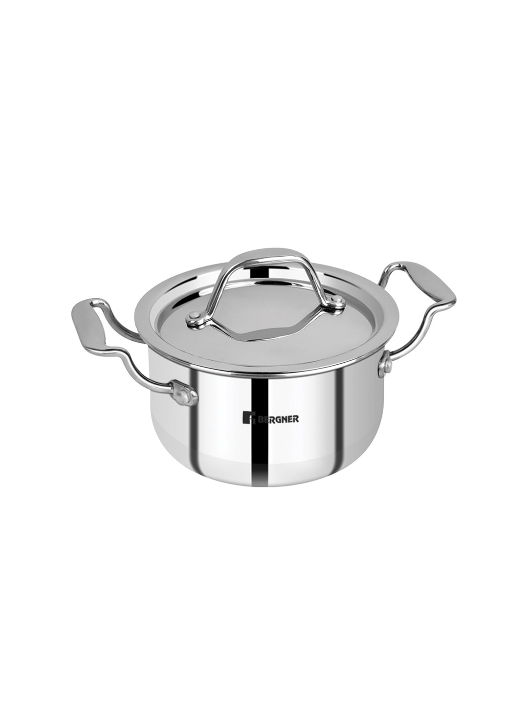 

BERGNER Argent Mini Triply Stainless Steel Casserole With Lid -1.6 L, Silver