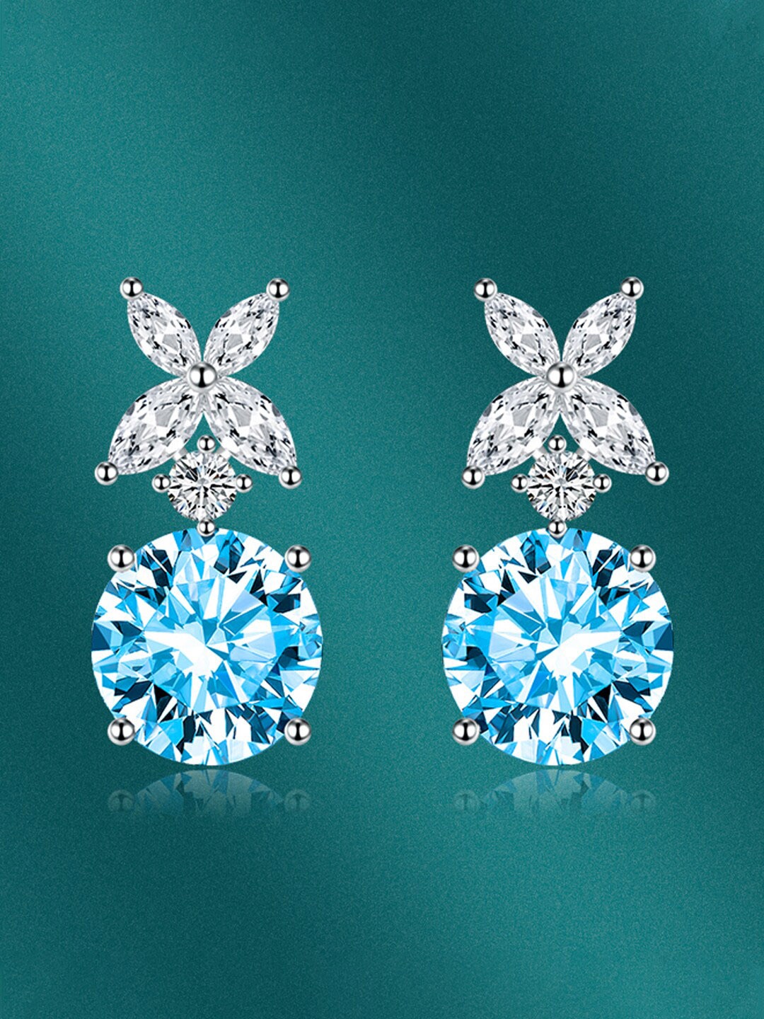 

Designs & You Silver-Plated CZ-Studded Circular Drop Earrings