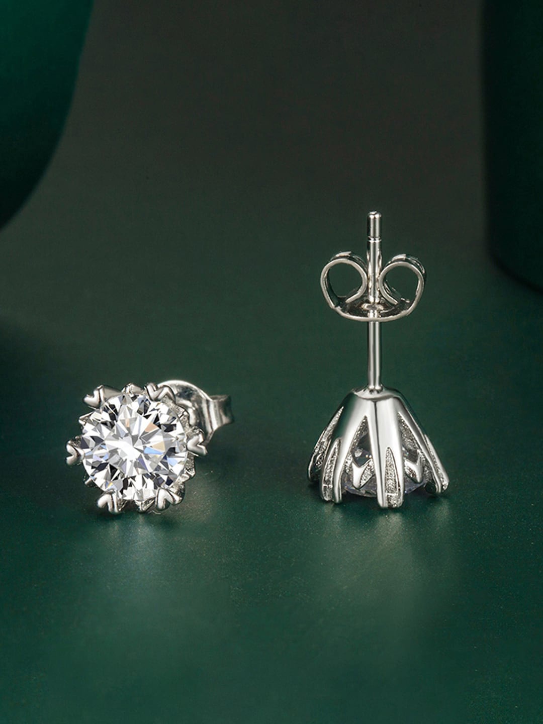 

Designs & You Silver-Plated Floral Stud Earrings
