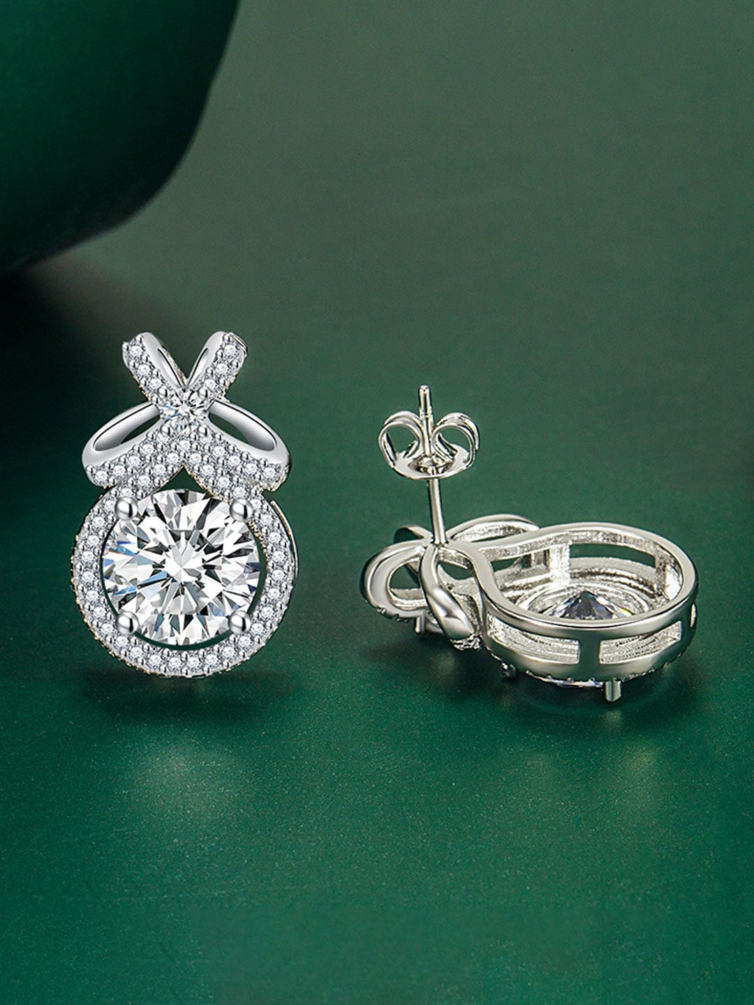

Designs & You Silver-Plated Contemporary Studs Earrings