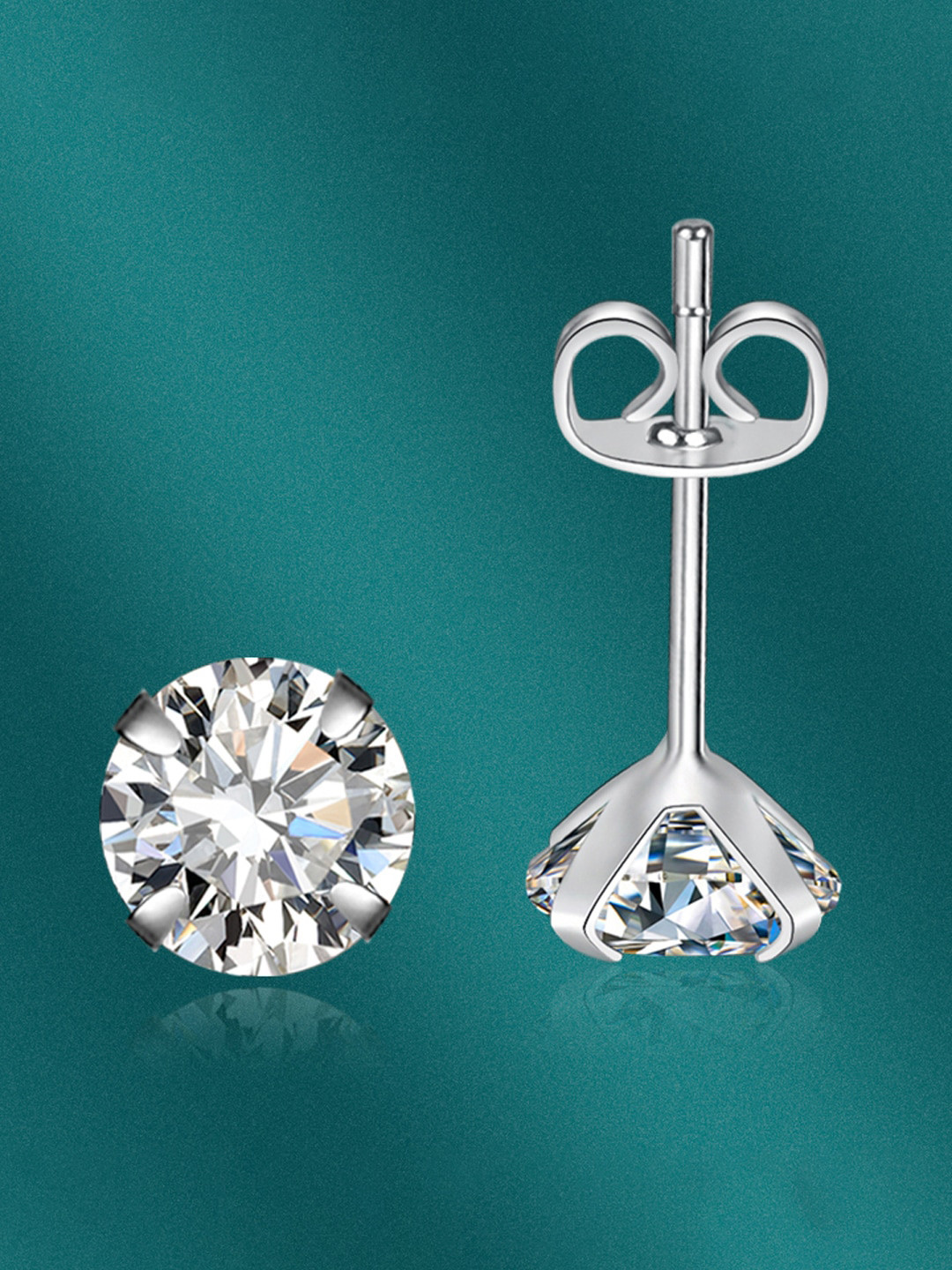 

Designs & You Silver-Plated Contemporary Studs Earrings