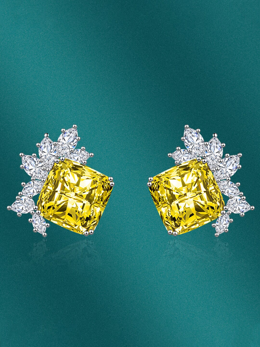 

Designs & You Silver-Plated Square Studs Earrings