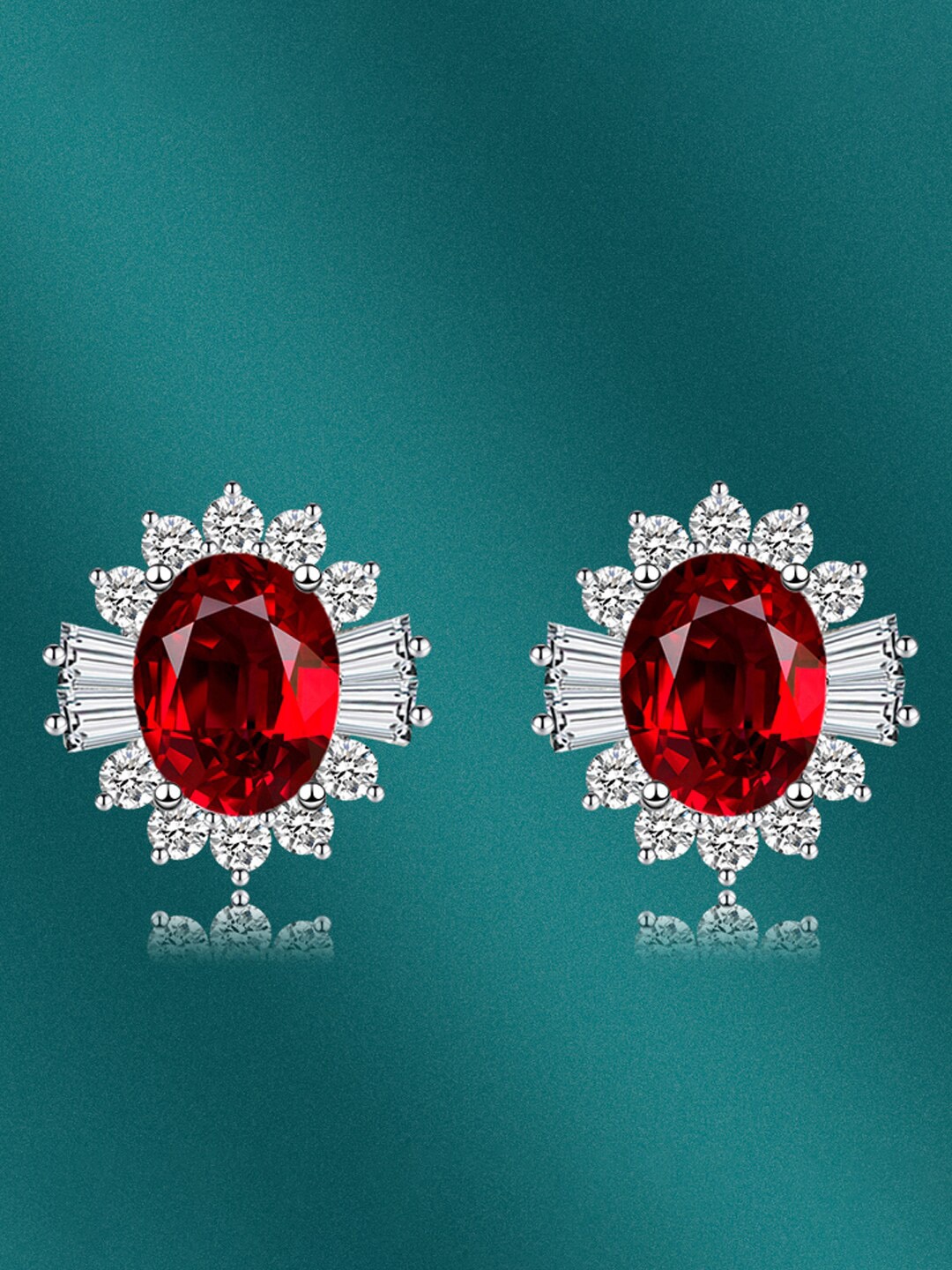 

Designs & You Contemporary Drop Earrings, Red
