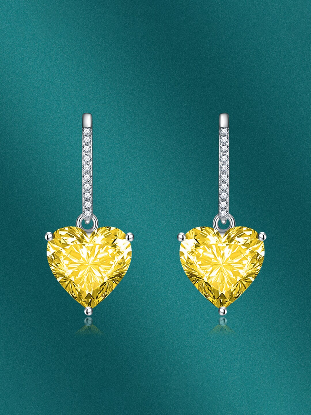 

Designs & You Silver Plated Heart Shaped Drop Earrings