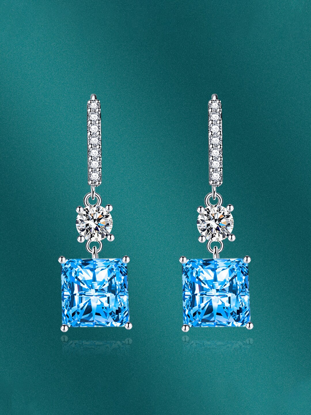 

Designs & You Silver Plated Square Drop Earrings