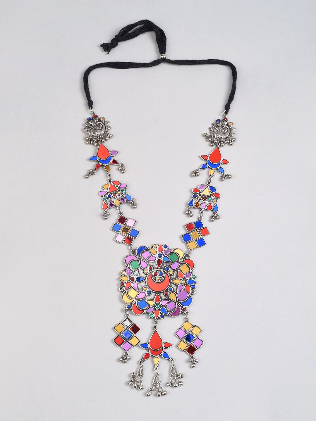 

phuljhadi Silver-Plated Oxidised Enamell Necklace
