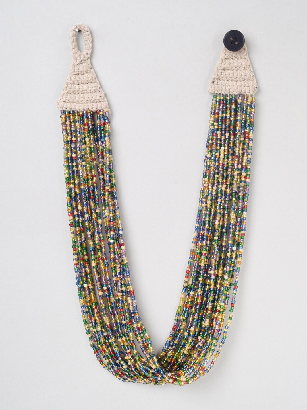 

phuljhadi Silver-Plated Beaded Layered Necklace