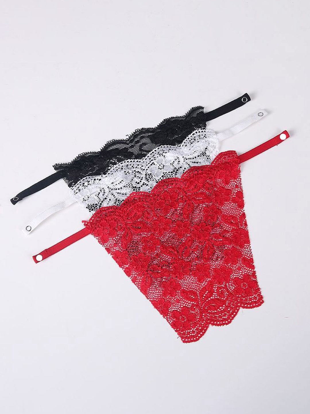 

Finesse Miracle Cami Pack of 3 Lace Clip-on Mock Bra Insert Cleavage Cover, Red