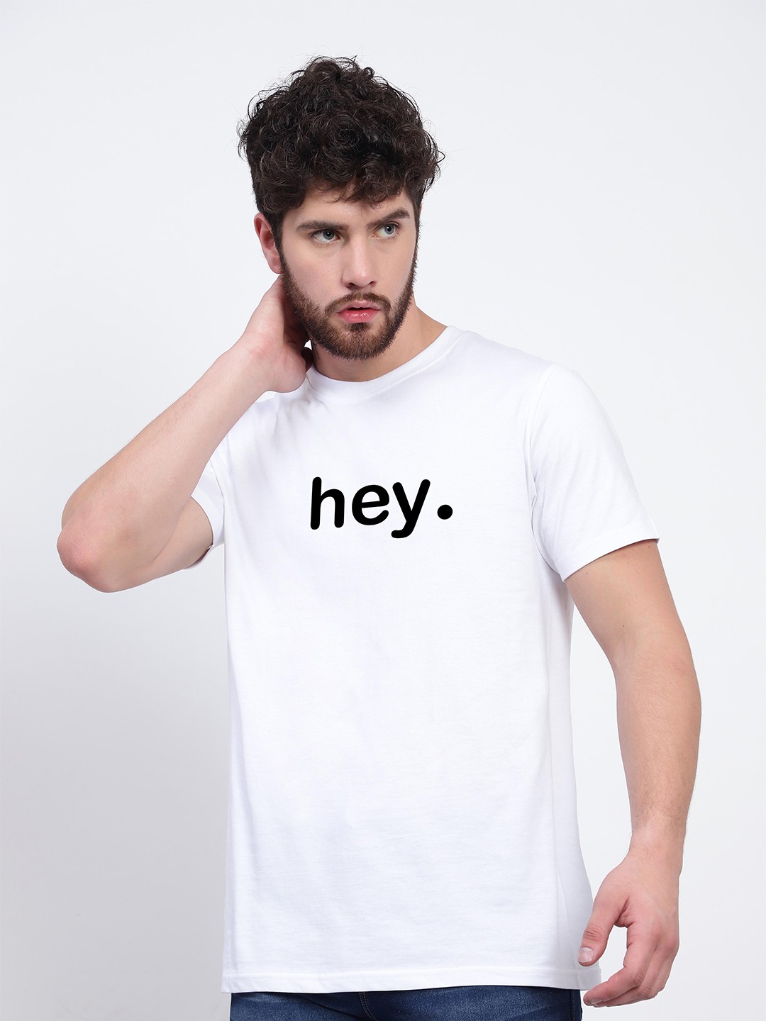 

T-SHIRT TRUCK Typography Printed Cotton T-shirt, White