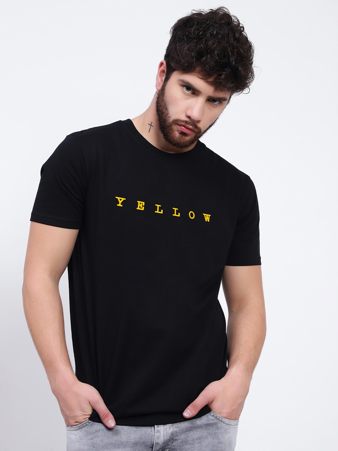 

T-SHIRT TRUCK Typography Printed Cotton Casual T-Shirt, Black