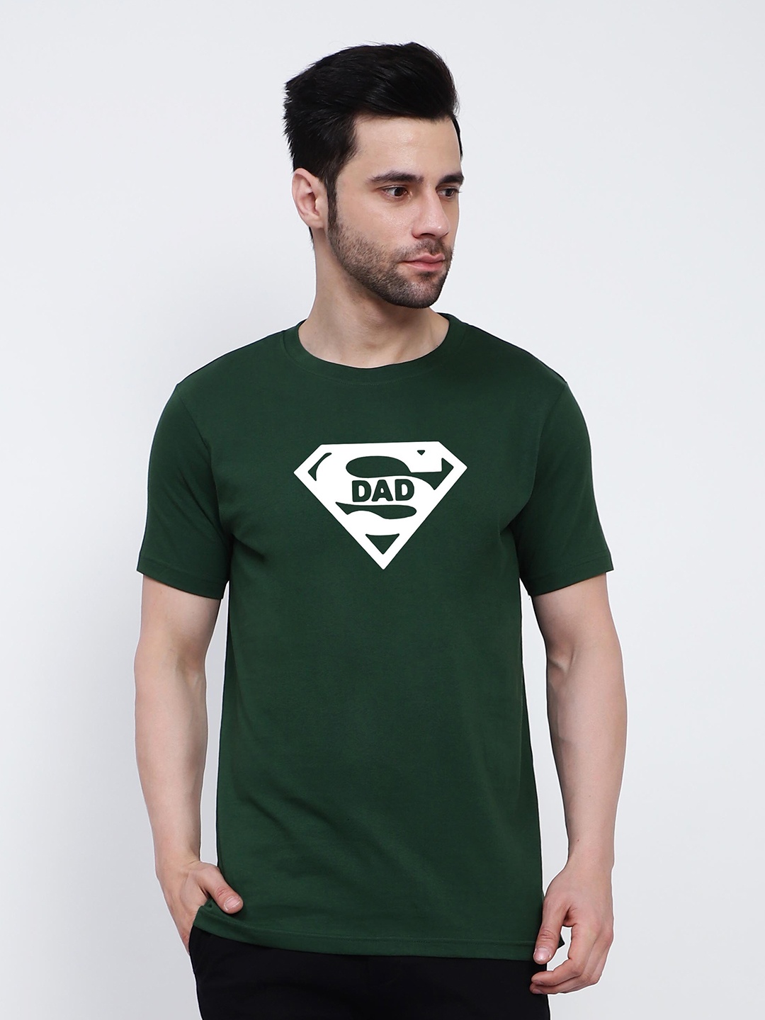 

T-SHIRT TRUCK Graphic Printed Round Neck Cotton T-Shirt, Green
