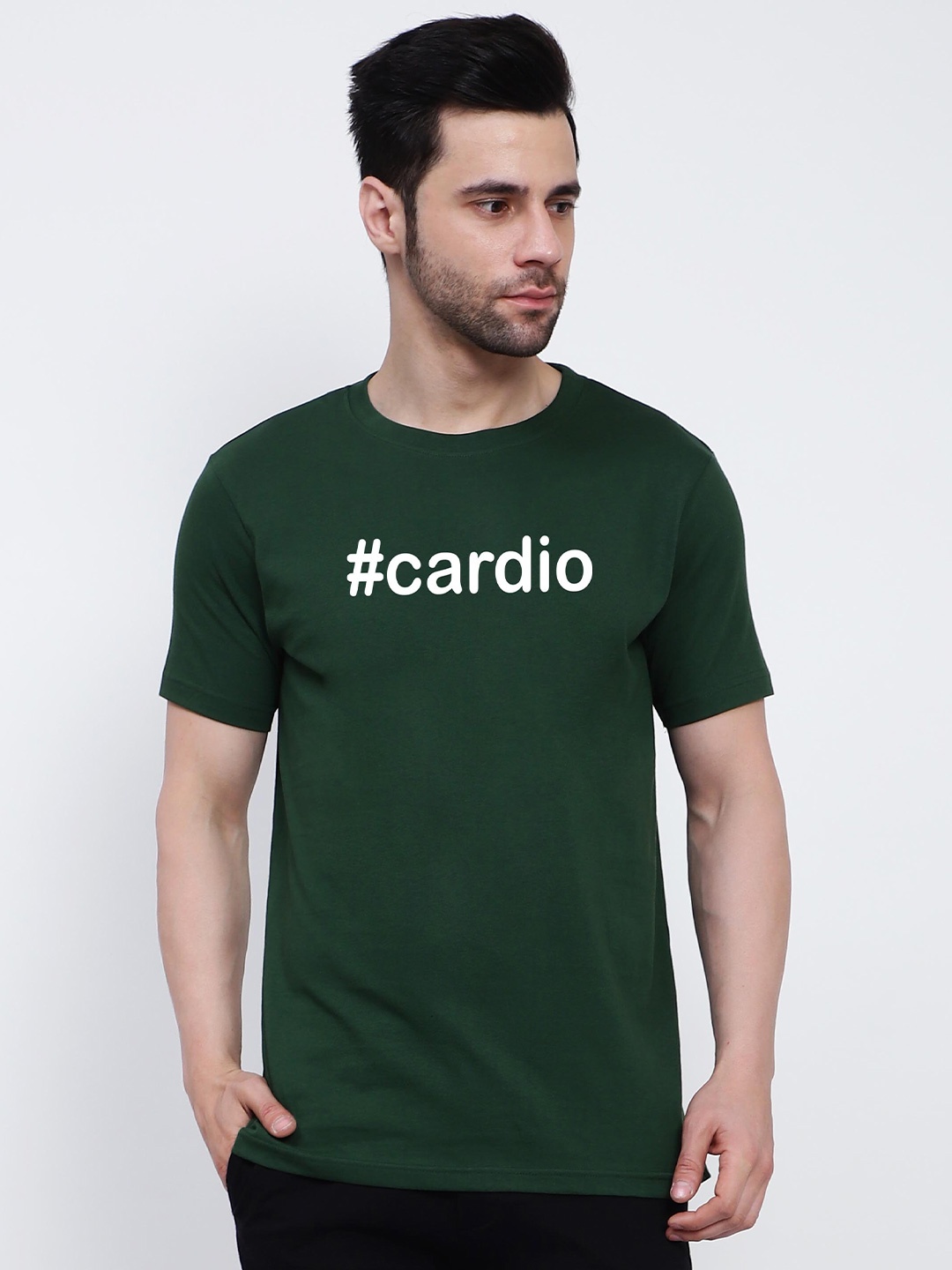 

T-SHIRT TRUCK Typography Printed Cotton T-shirt, Green
