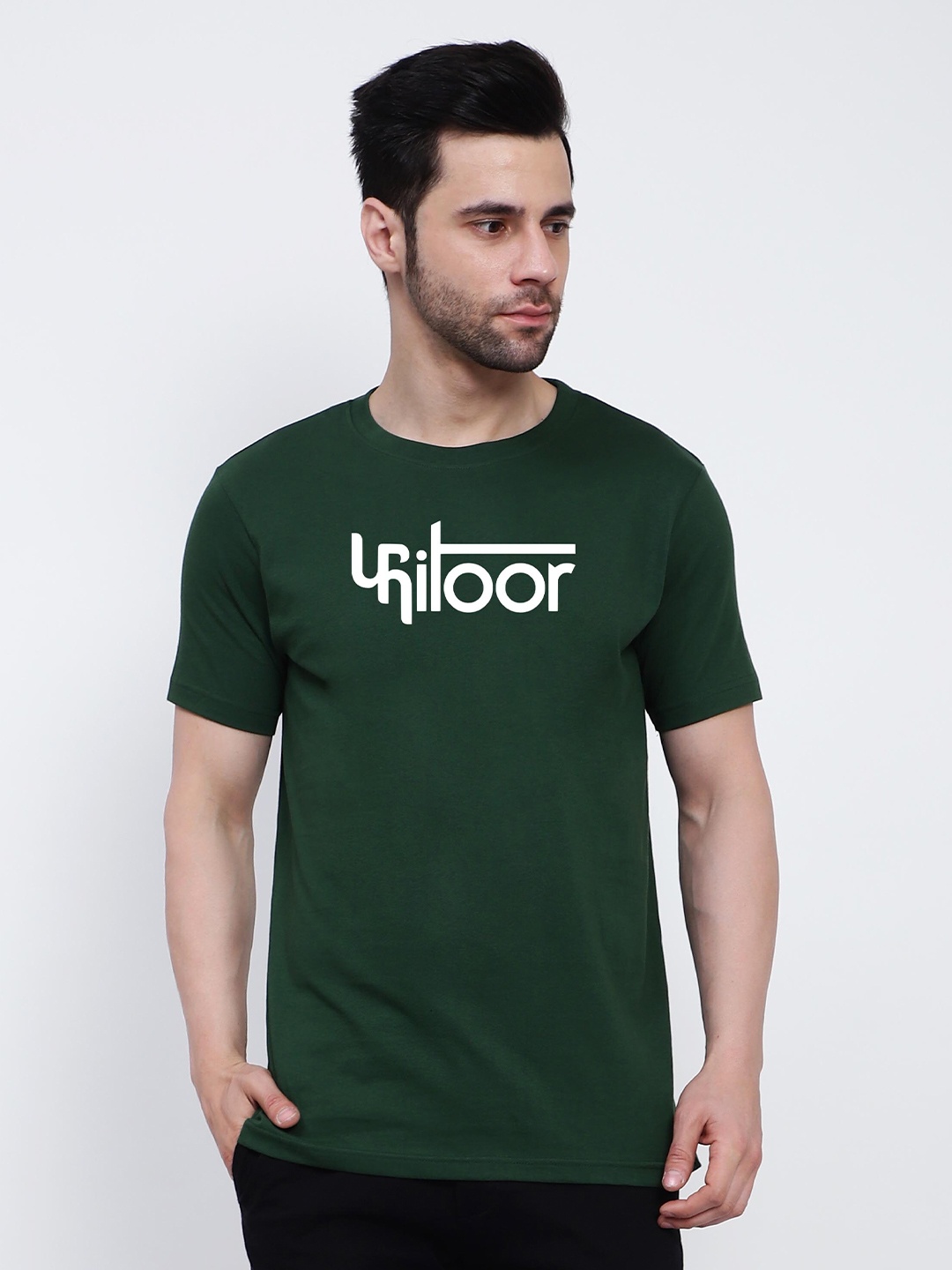 

T-SHIRT TRUCK Typography Printed Casual Cotton T-shirt, Green