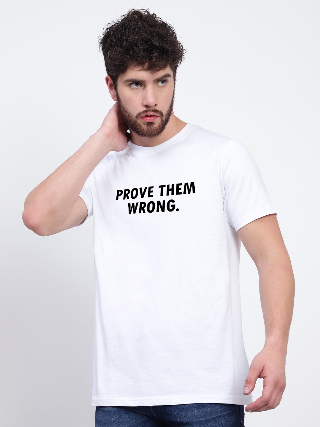 

T-SHIRT TRUCK Typography Printed Cotton T-shirt, White