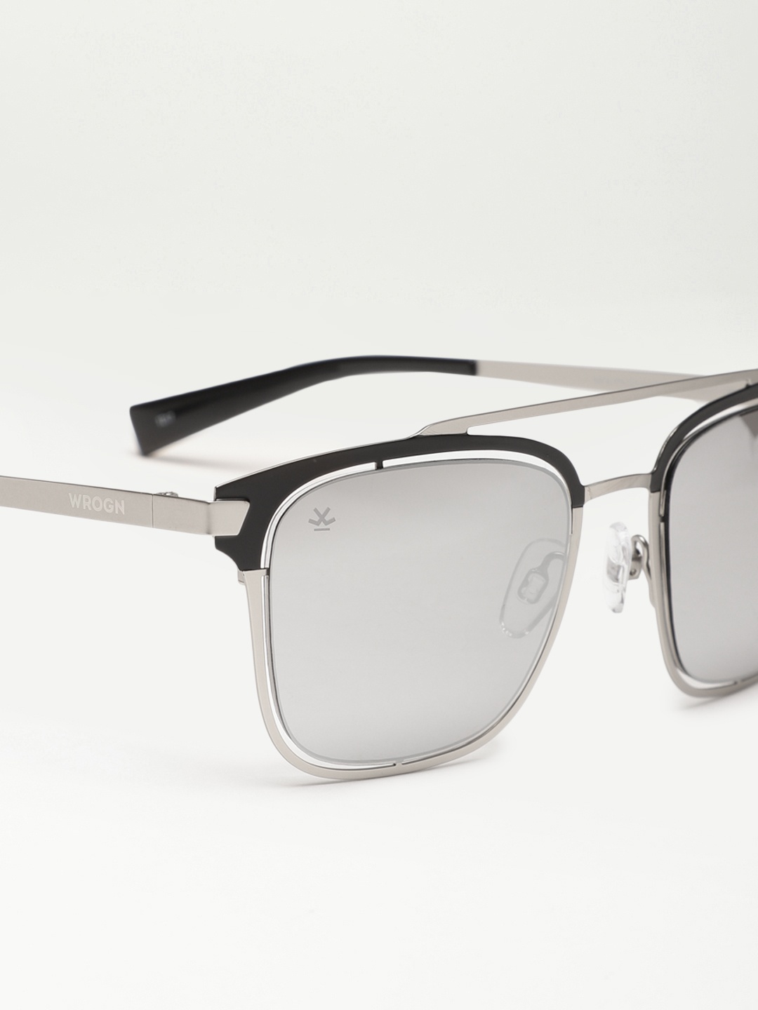 

WROGN Unisex Browline Mirrored Sunglasses MFB-PN-CY-51458, Grey