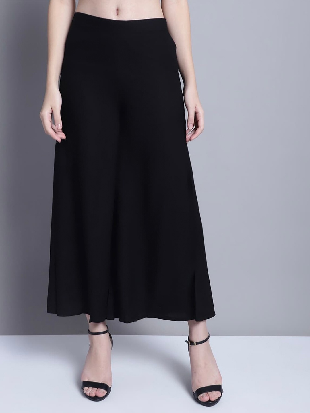 

BCZ Style Flared Mid-Rise Palazzos, Black
