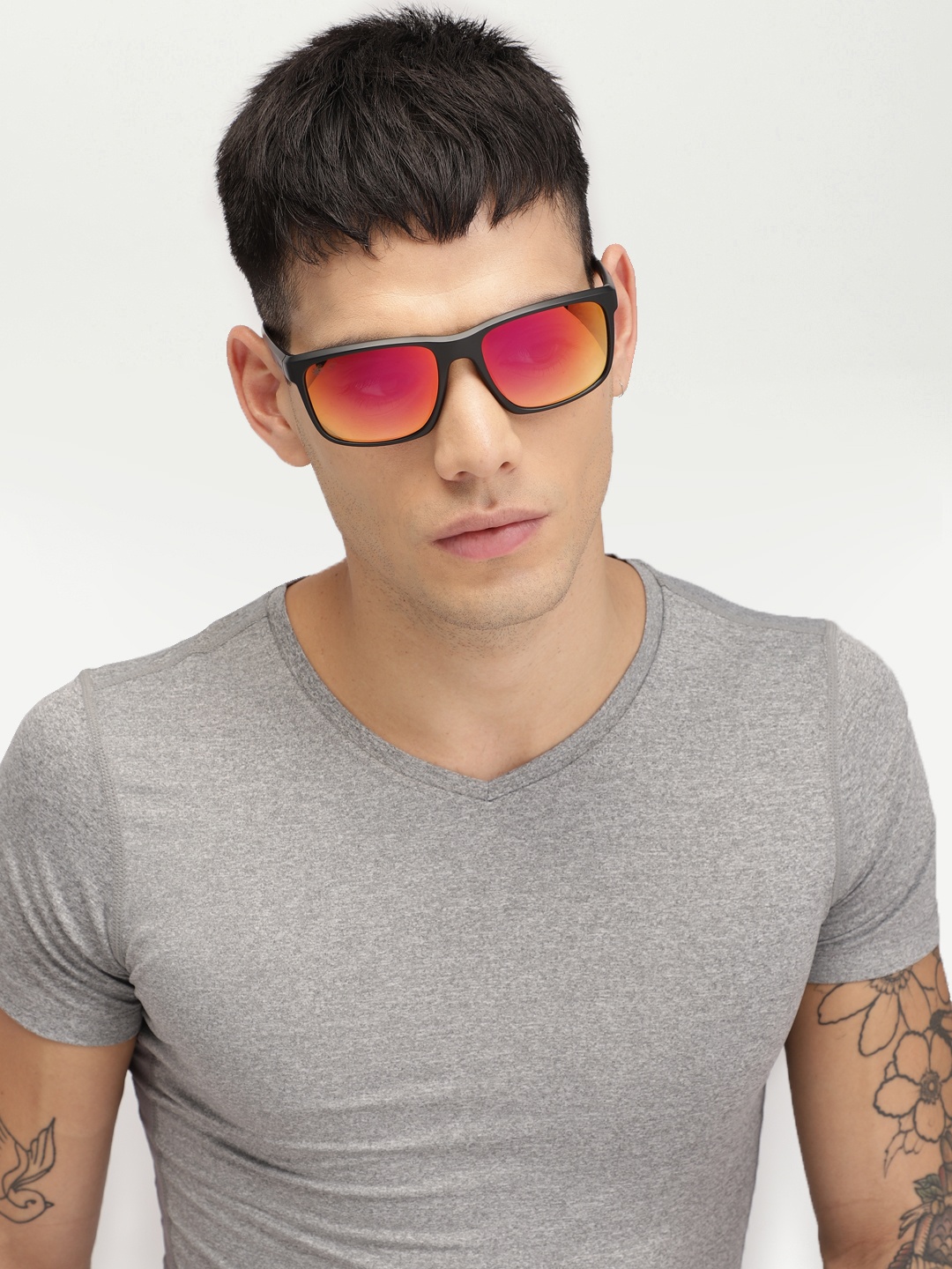 

WROGN Men Wayfarer Sunglasses 80196, Red