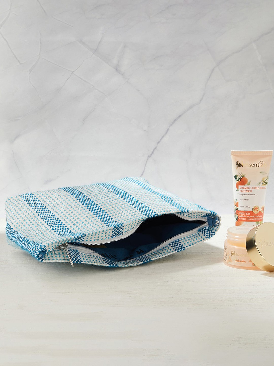 

Fabindia Textured Toiletery Travel Accessory, White