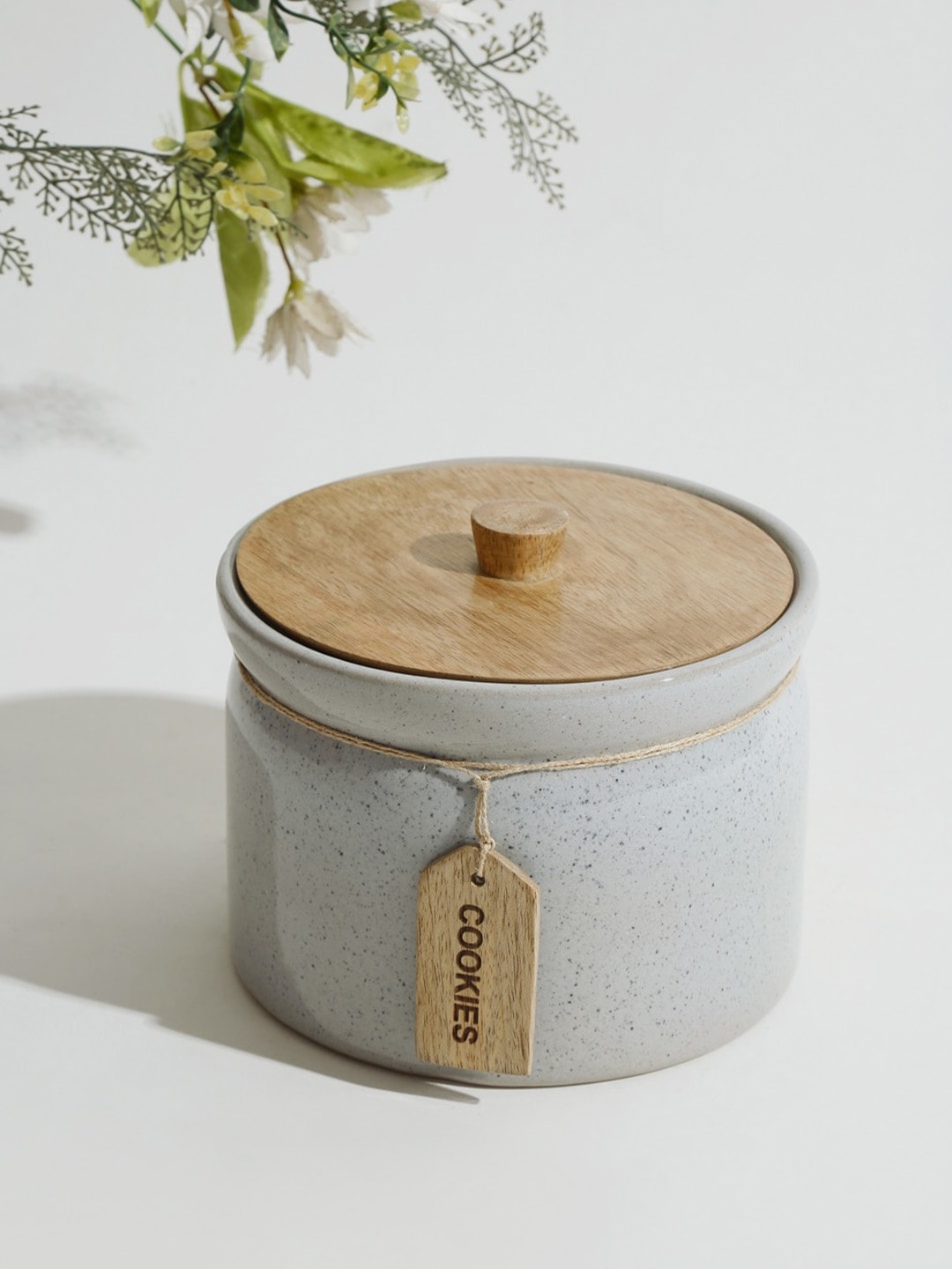

Fabindia Grey & Brown Niomi Cookies Jar