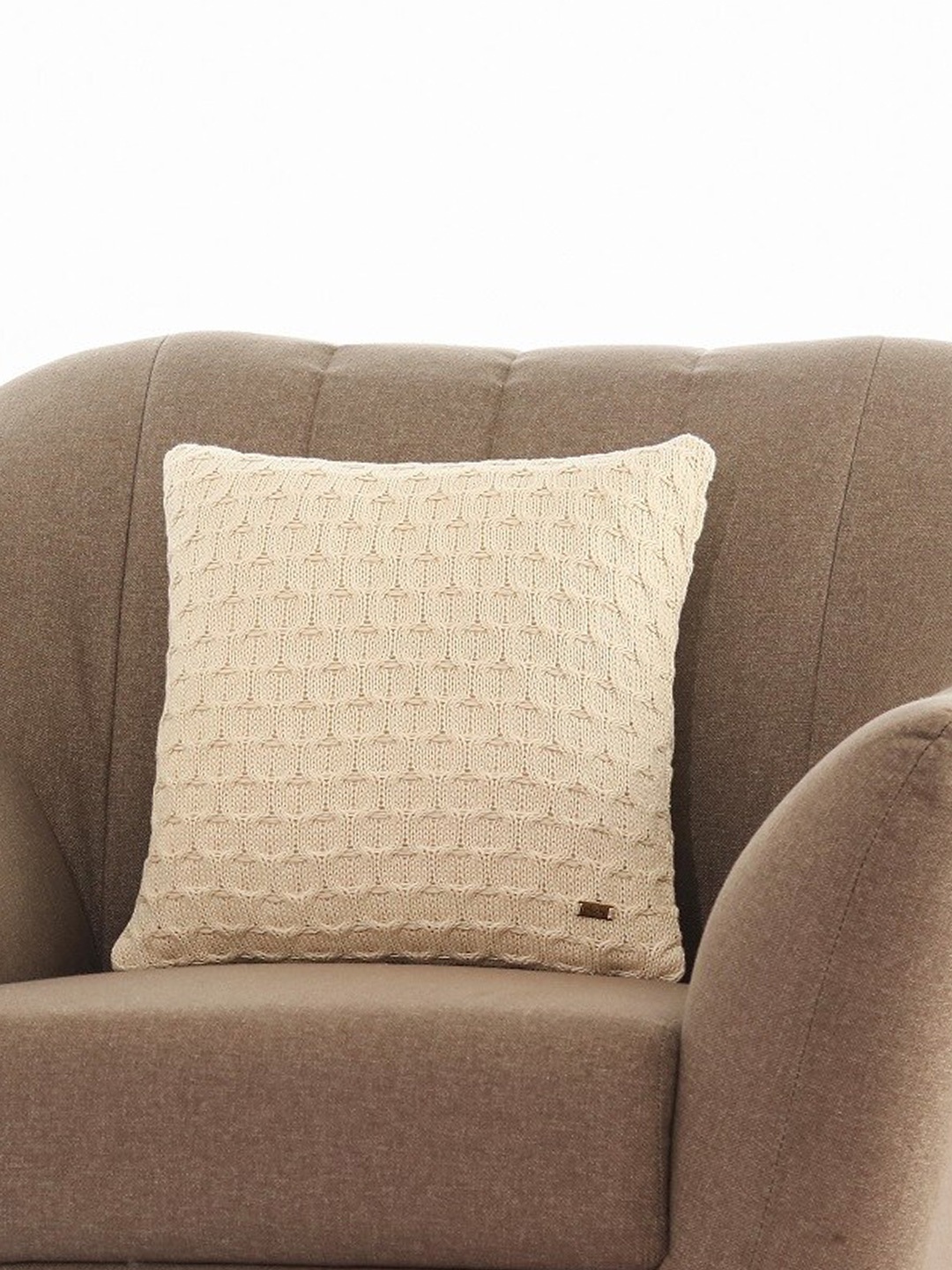 

Pluchi Off White Cotton Square Cushion Cover