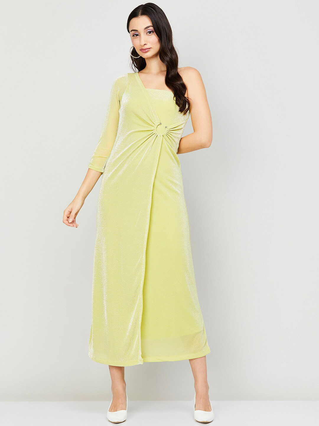 

CODE by Lifestyle One Shoulder Midi Sheath Dress, Yellow